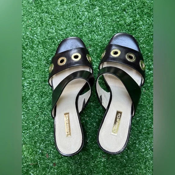 Louise et Cie Women's Kamea Grommet Embellished Black Sandals Size 8.5 - Picture 7 of 13